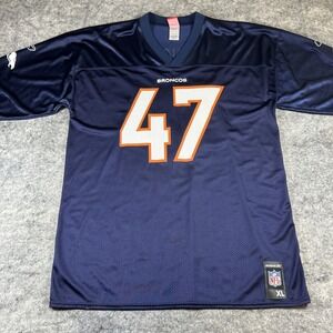 John Lynch Denver Broncos Reebok Jersey #47 Size XL NFL Football Blue Orange HOF